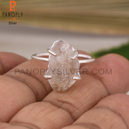 Herkimer Diamond Adjustable Prong Set 925 Sterling Silver Ring