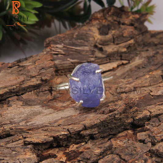 Rough Tanzanite 925 Sterling Silver Gift Ring