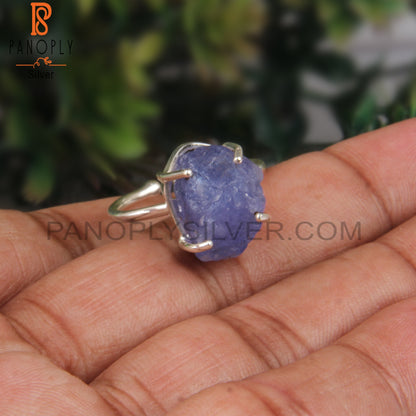 Rough Tanzanite 925 Sterling Silver Gift Ring