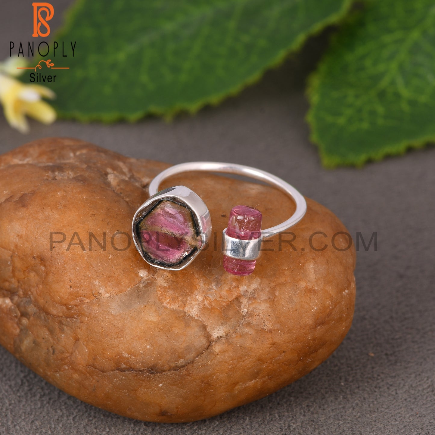 Bio Tourmaline 925 Sterling Silver Fancy Ring