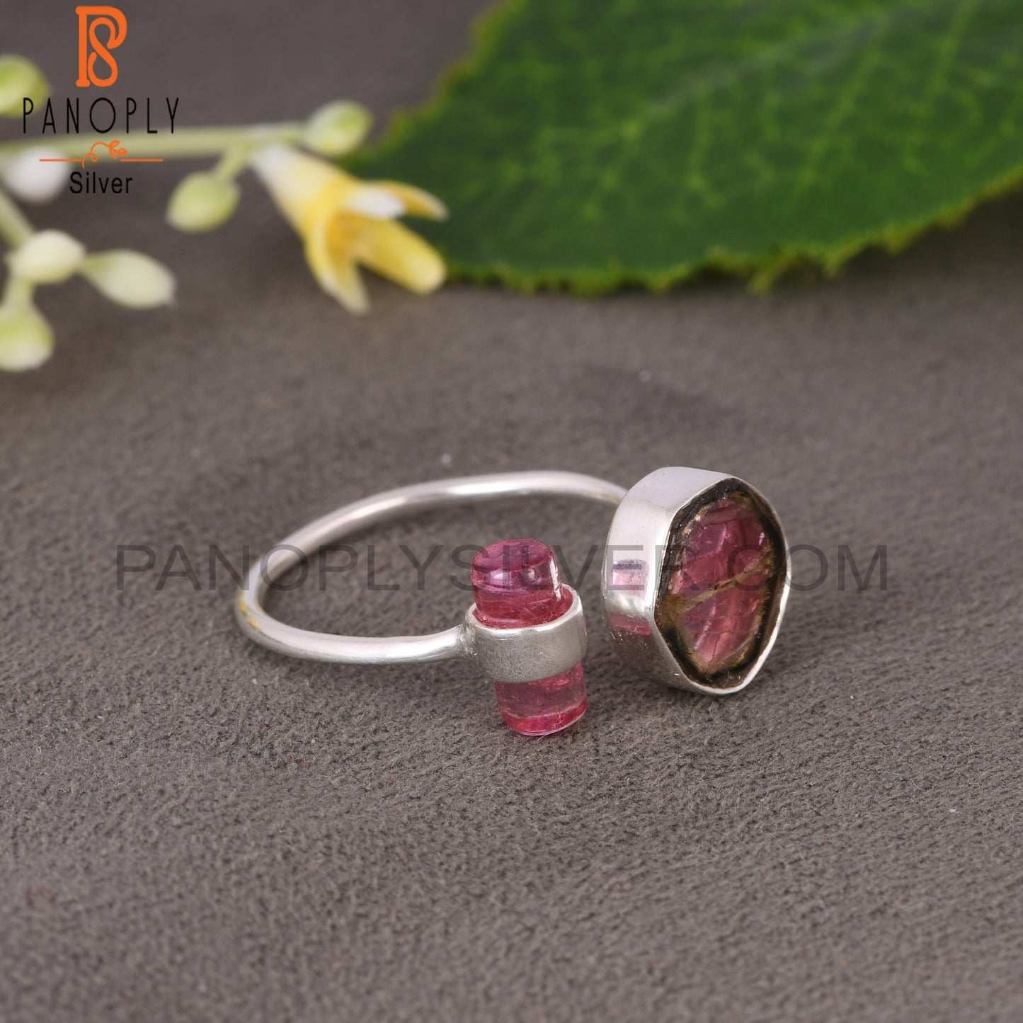 Bio Tourmaline 925 Sterling Silver Fancy Ring