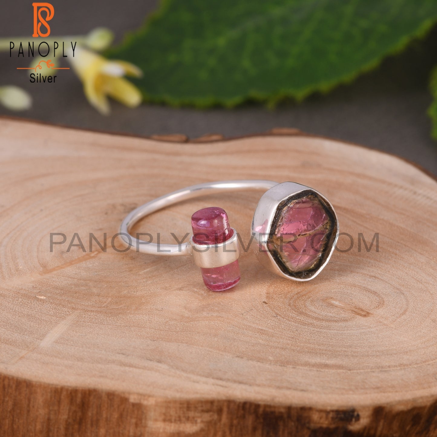 Bio Tourmaline 925 Sterling Silver Fancy Ring