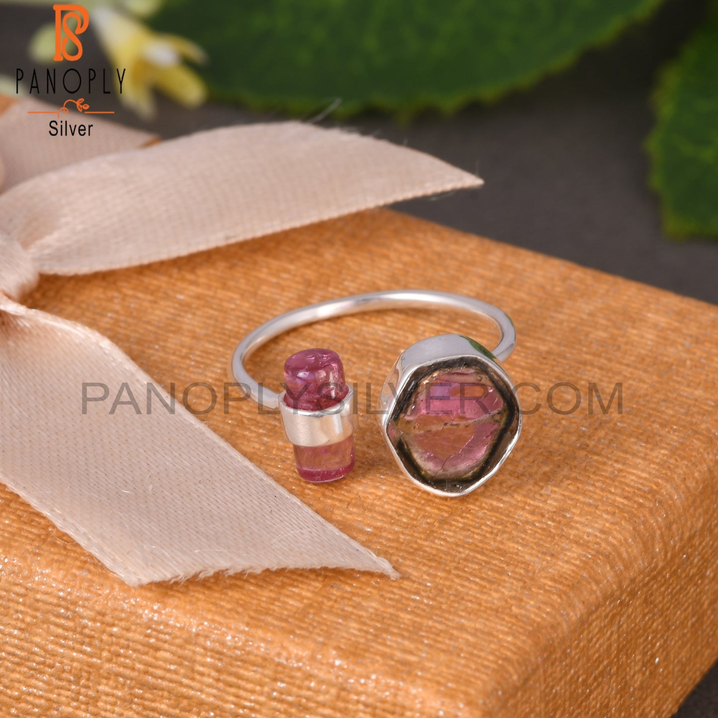 Bio Tourmaline 925 Sterling Silver Fancy Ring