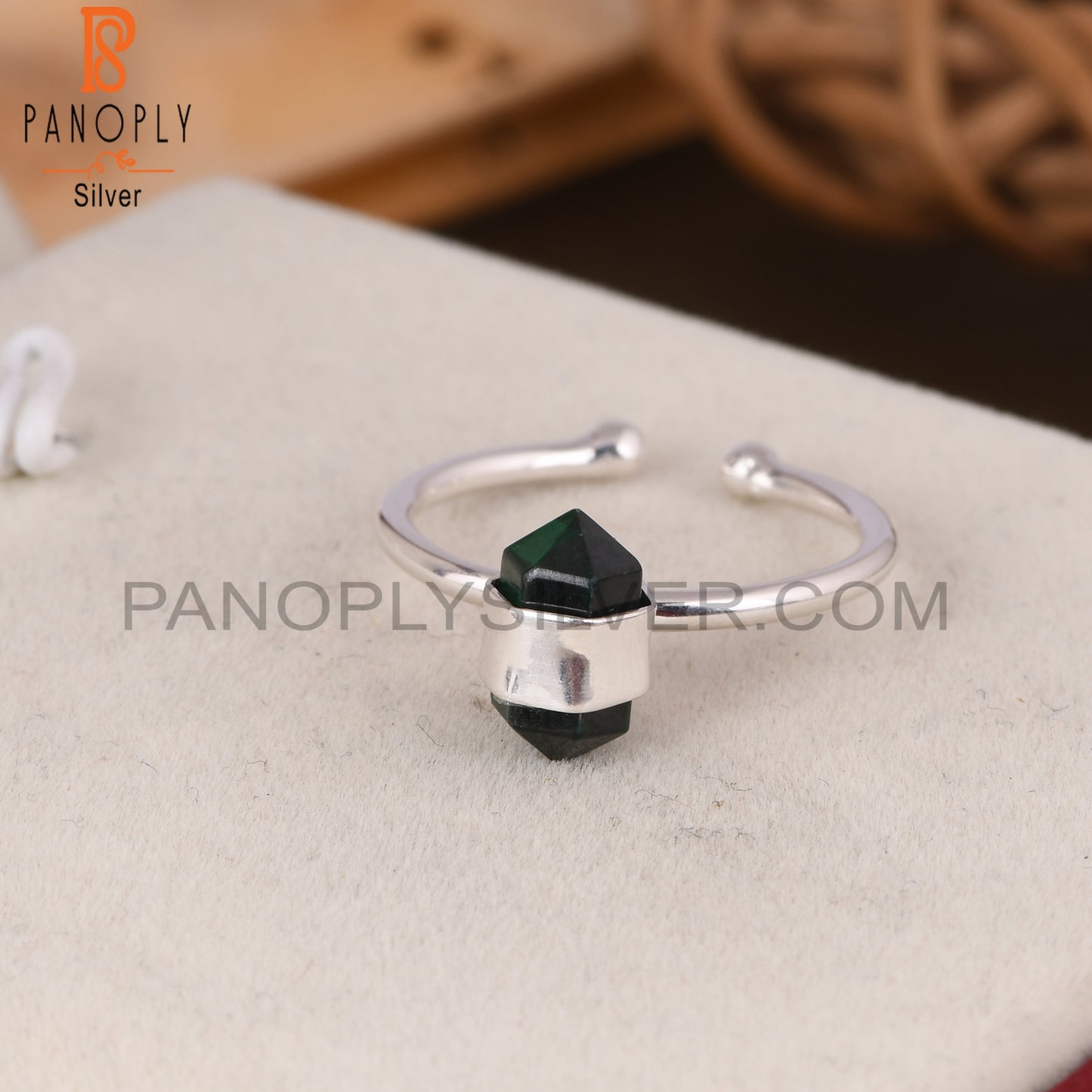 Malachite Pencil 925 Sterling Silver Ring