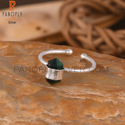Malachite Pencil 925 Sterling Silver Ring