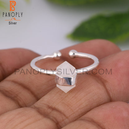Rainbow Moonstone Pencil 925 Sterling Silver Ring