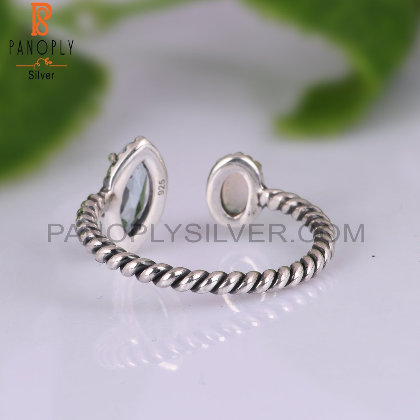 Ethiopian Opal & Blue Topaz 925 Sterling Silver Ring