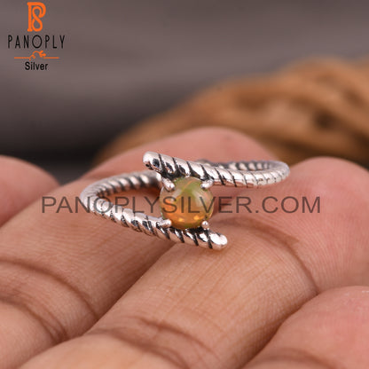 Ethinopian Opal Round Shape 925 Sterling Silver Ring