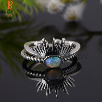 Ethiopian Opal Oval Shape 925 Sterling Silver Women’s Ring