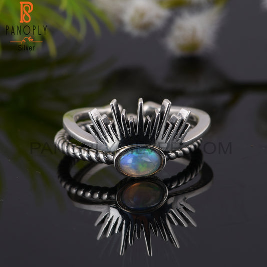Ethiopian Opal Oval Shape 925 Sterling Silver Women’s Ring