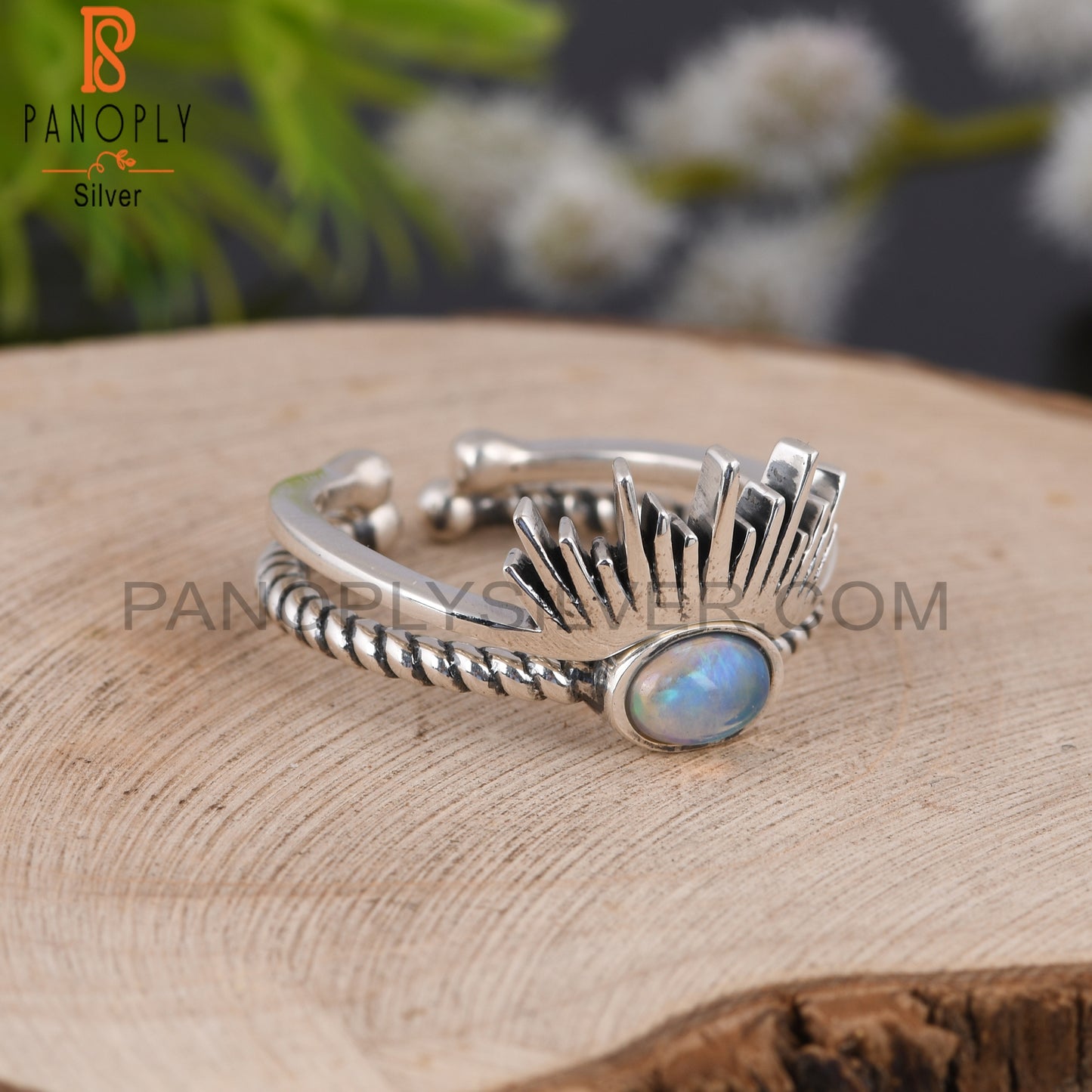 Ethiopian Opal Oval Shape 925 Sterling Silver Women’s Ring