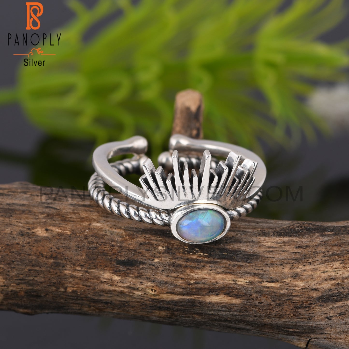 Ethiopian Opal Oval Shape 925 Sterling Silver Women’s Ring