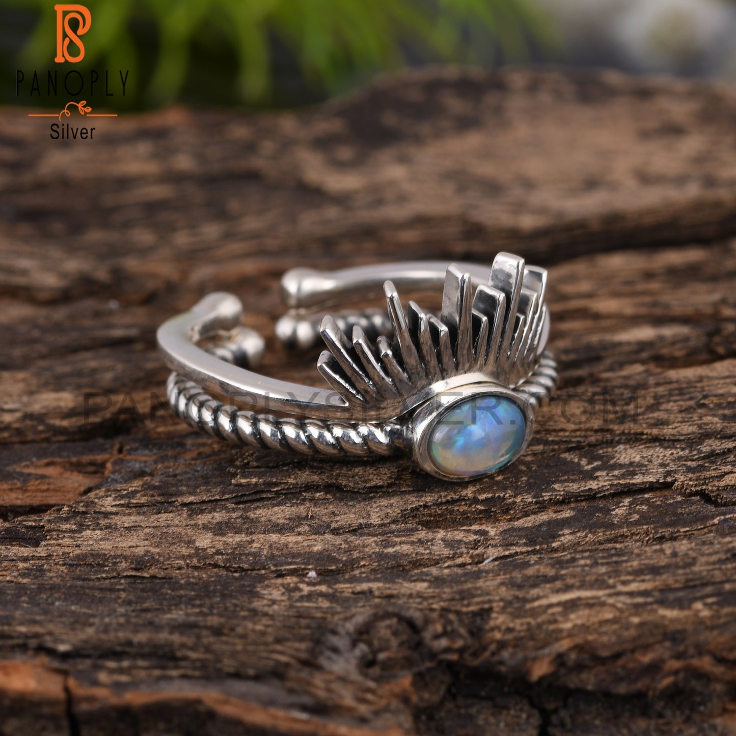 Ethiopian Opal Oval Shape 925 Sterling Silver Women’s Ring