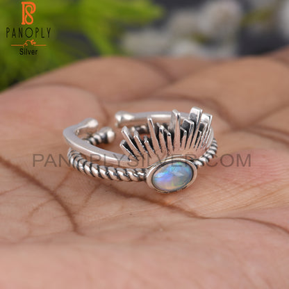 Ethiopian Opal Oval Shape 925 Sterling Silver Women’s Ring