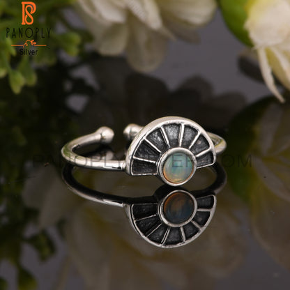 Ethiopian Opal 925 Silver Engagement Ring