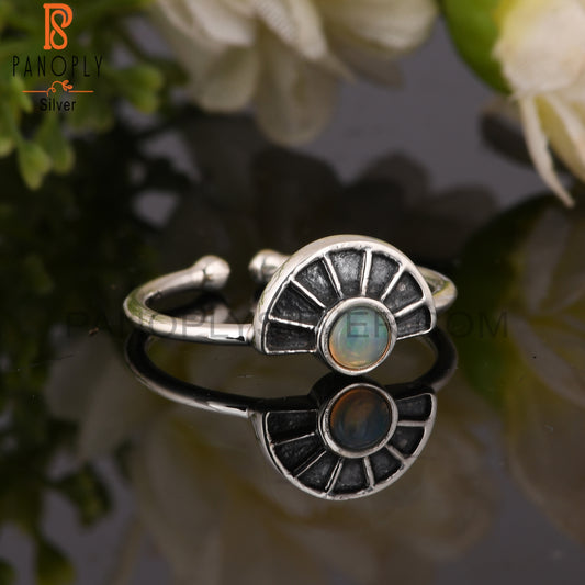 Ethiopian Opal 925 Silver Engagement Ring