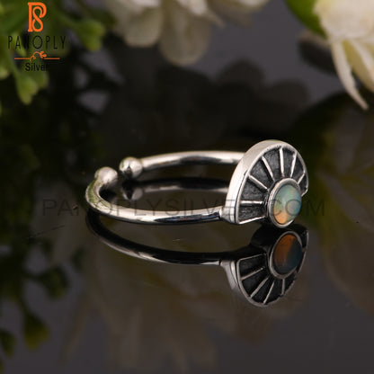 Ethiopian Opal 925 Silver Engagement Ring
