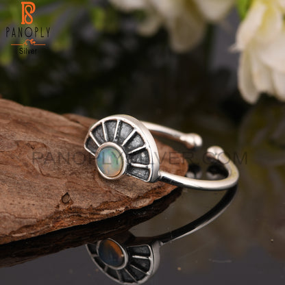 Ethiopian Opal 925 Silver Engagement Ring
