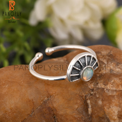 Ethiopian Opal 925 Silver Engagement Ring