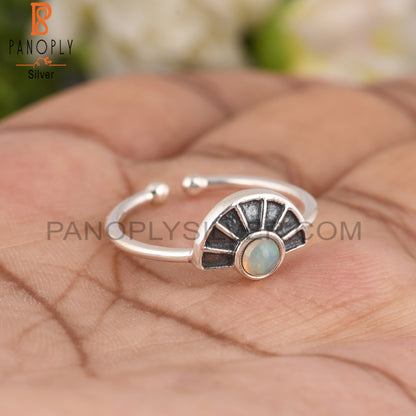 Ethiopian Opal 925 Silver Engagement Ring
