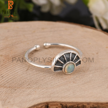 Ethiopian Opal 925 Silver Engagement Ring