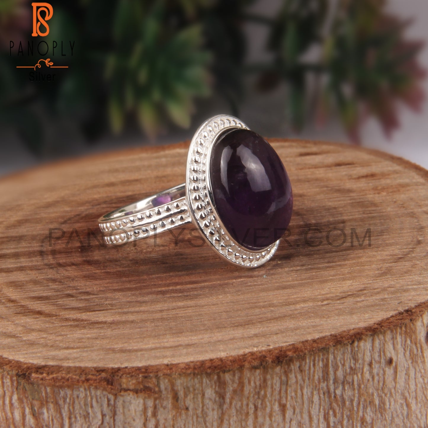 Oval Shape Amethyst Sterling Silver 925 Stamp Aesthetic Ring