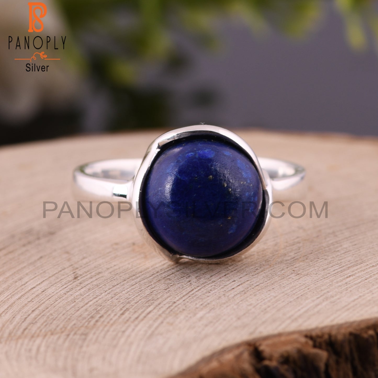 Lapis Hypoallergenic Round Shape 925 Sterling Silver Ring