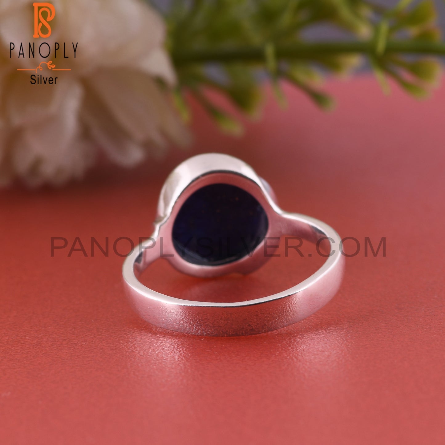 Lapis Hypoallergenic Round Shape 925 Sterling Silver Ring