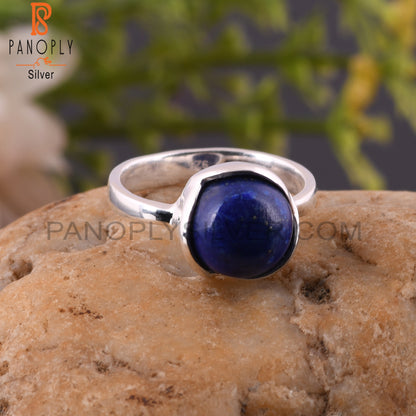 Lapis Hypoallergenic Round Shape 925 Sterling Silver Ring