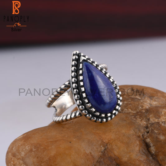 Lapis Pear Shape 925 Sterling Silver Ring