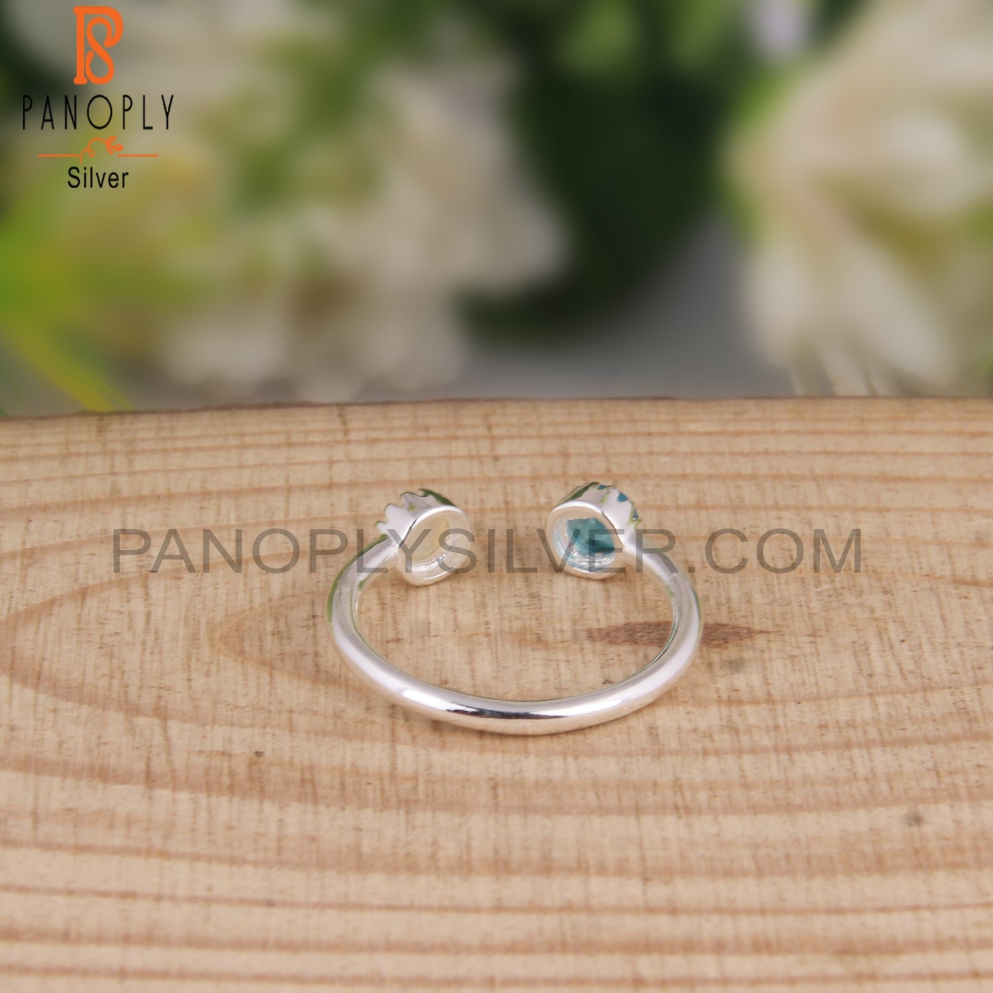 Neon Apatite & Ethiopian Opal Round 925 Silver Ring