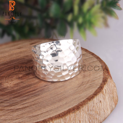 Handhammered Bold 925 Sterling Silver Ring