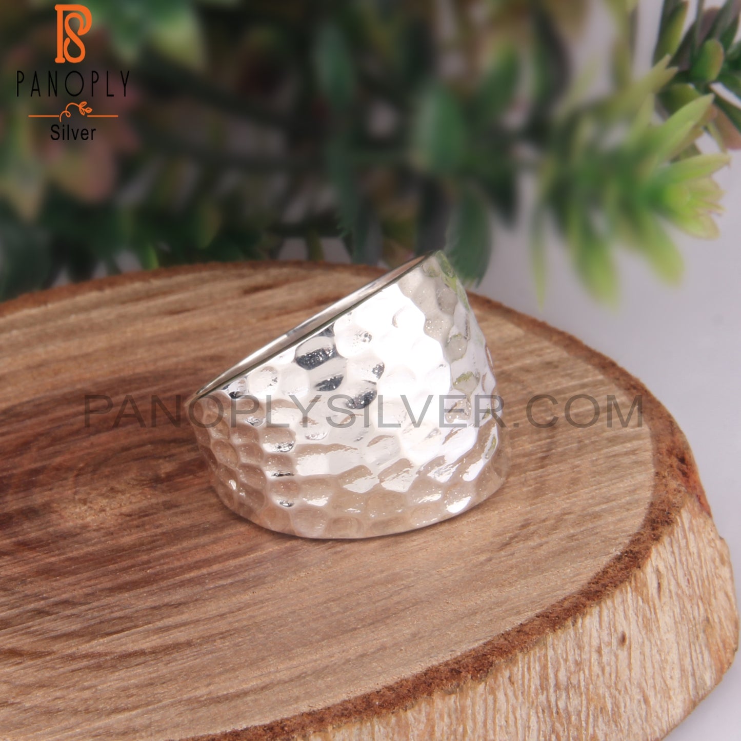 Handhammered Bold 925 Sterling Silver Ring