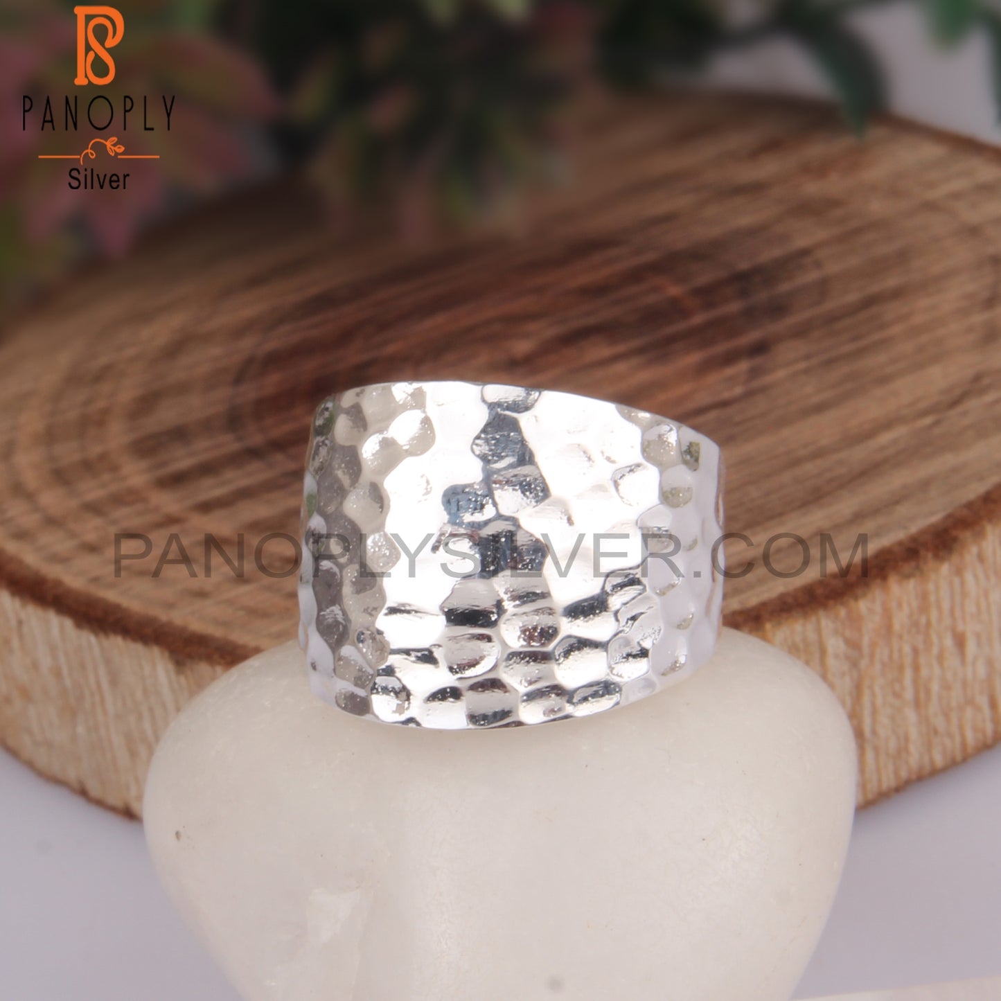 Handhammered Bold 925 Sterling Silver Ring