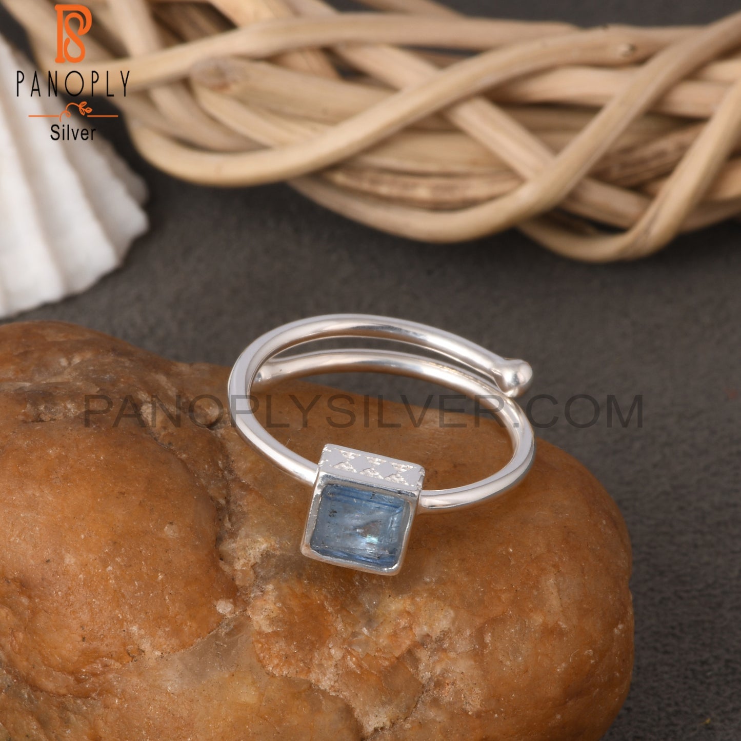 Kyanite Square Shape 925 Sterling Silver Ring