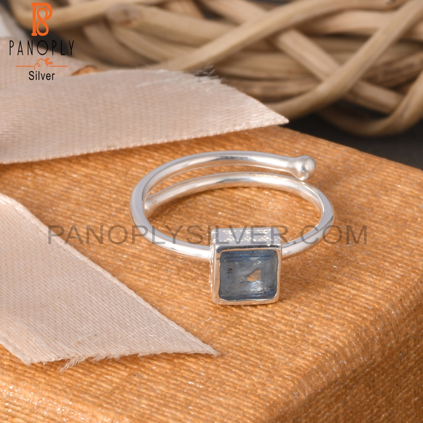 Kyanite Square Shape 925 Sterling Silver Ring