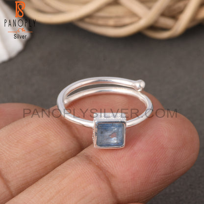 Kyanite Square Shape 925 Sterling Silver Ring