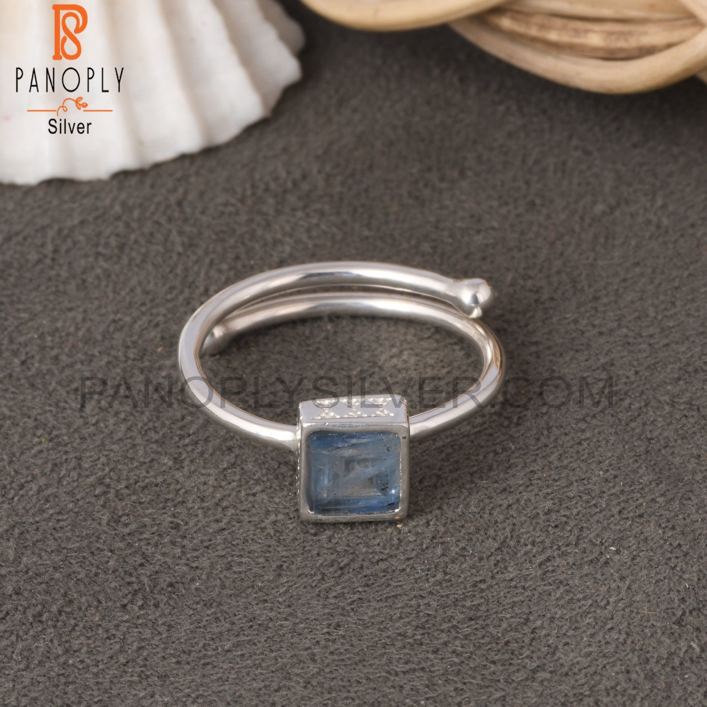Kyanite Square Shape 925 Sterling Silver Ring