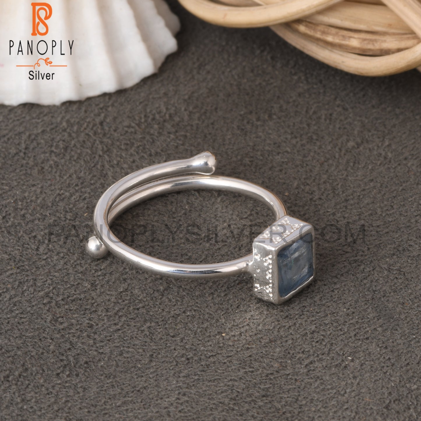 Kyanite Square Shape 925 Sterling Silver Ring