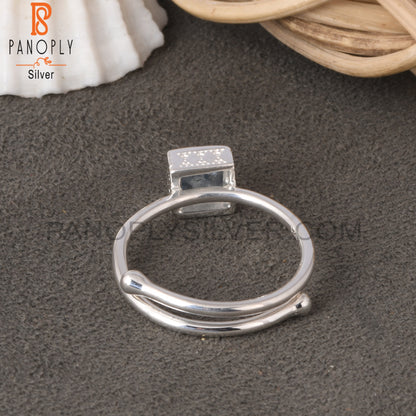 Kyanite Square Shape 925 Sterling Silver Ring