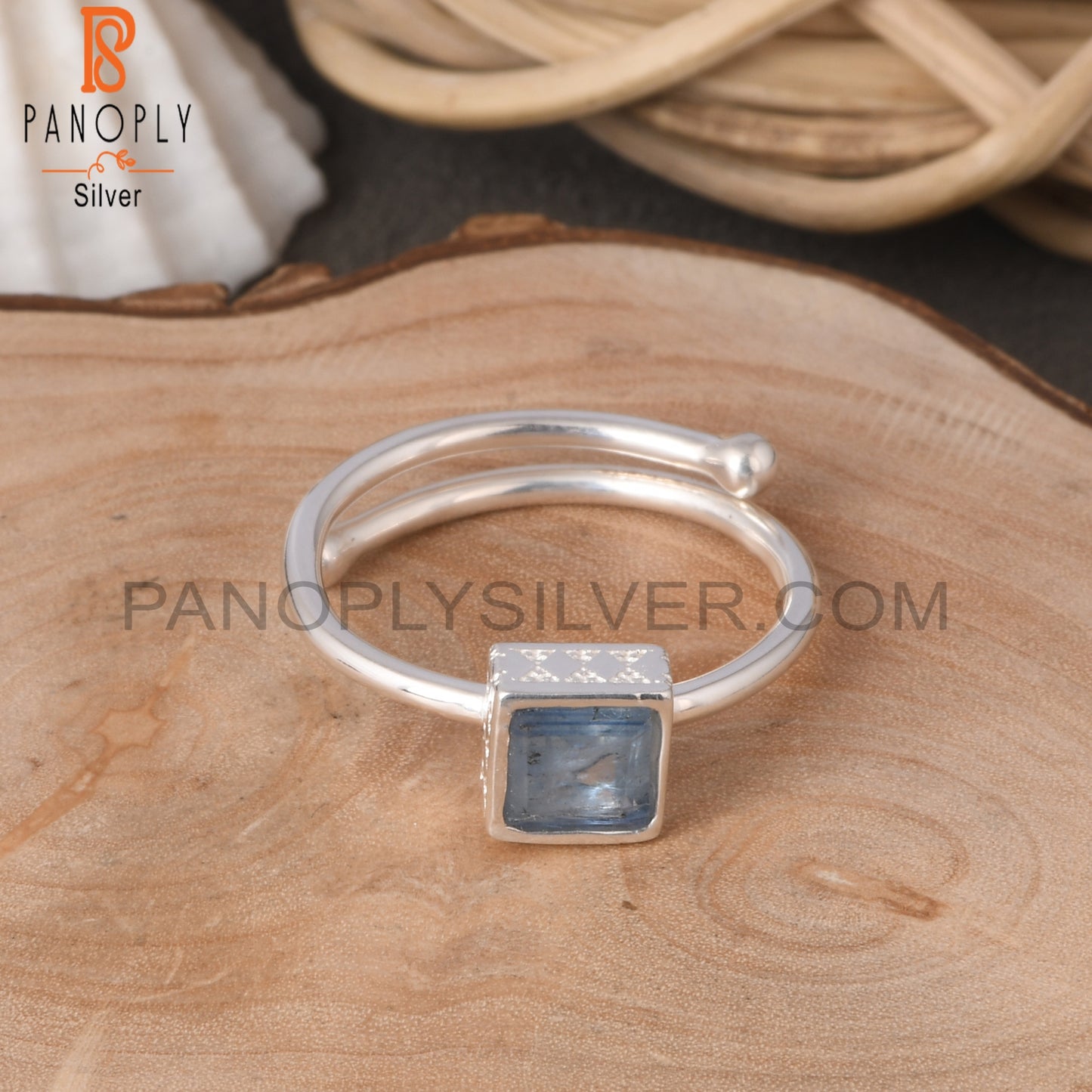 Kyanite Square Shape 925 Sterling Silver Ring
