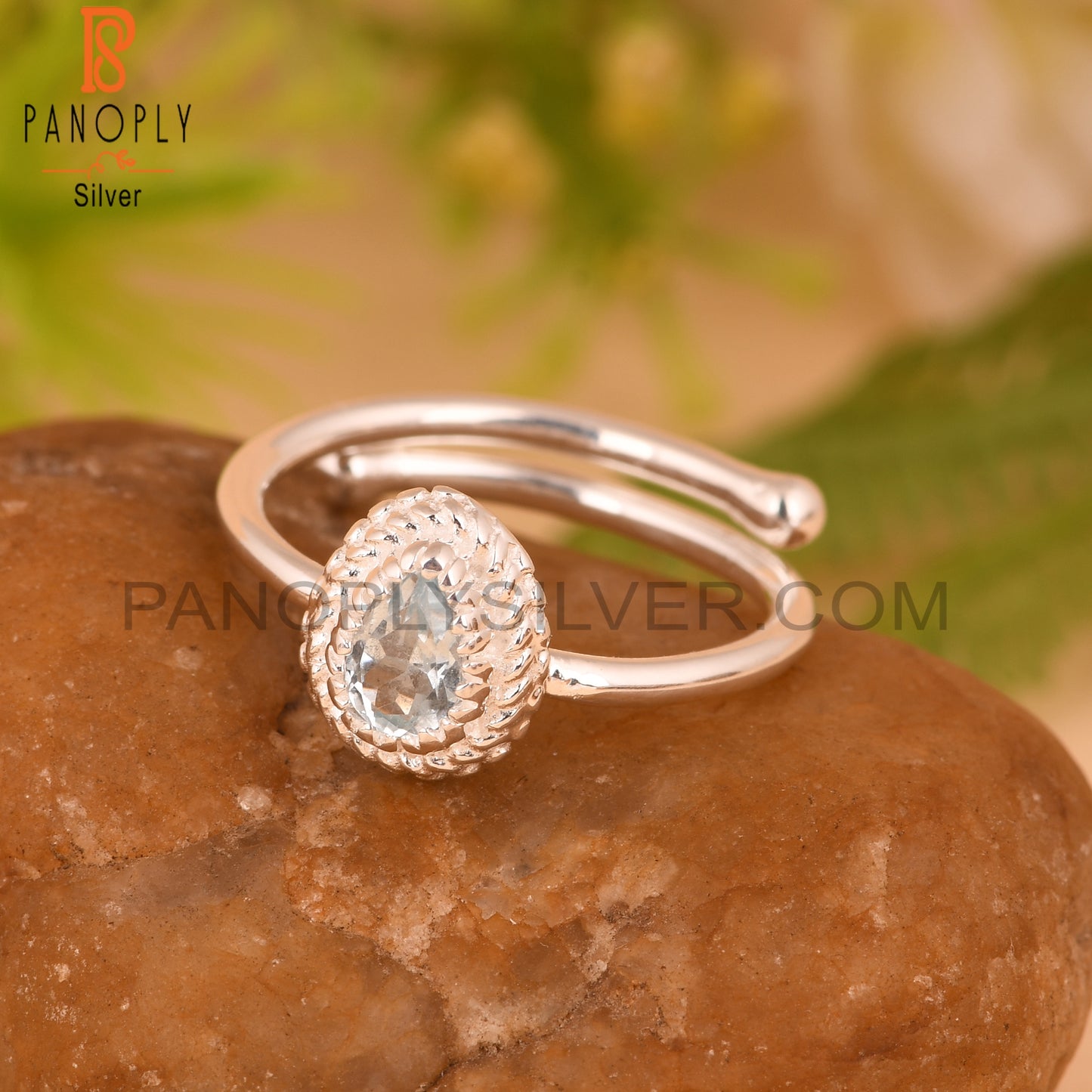 Dainty Blue Topaz 925 Sterling Silver Ring