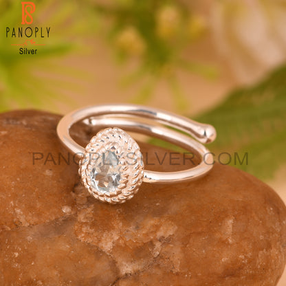 Dainty Blue Topaz 925 Sterling Silver Ring