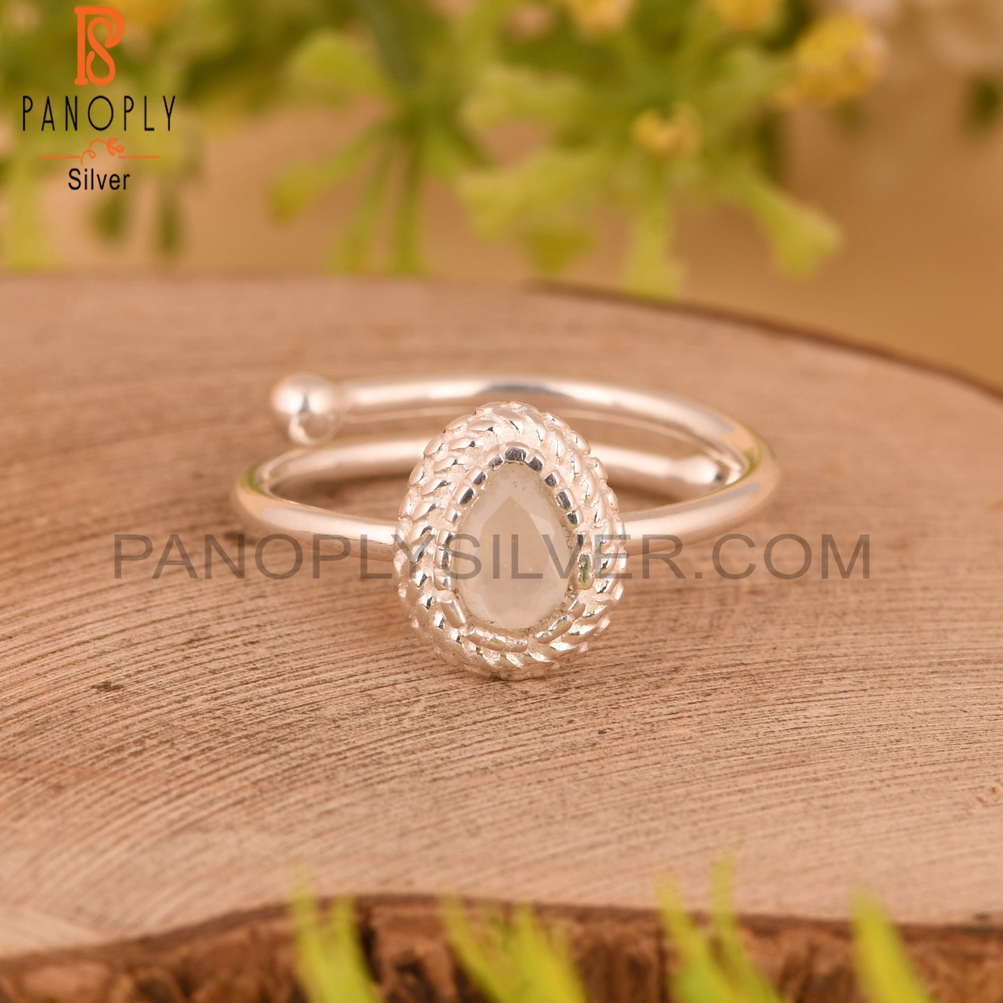 White Moonstone 925 Sterling Silver Ring