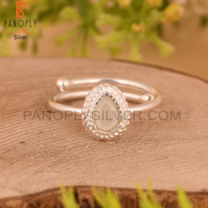 White Moonstone 925 Sterling Silver Ring