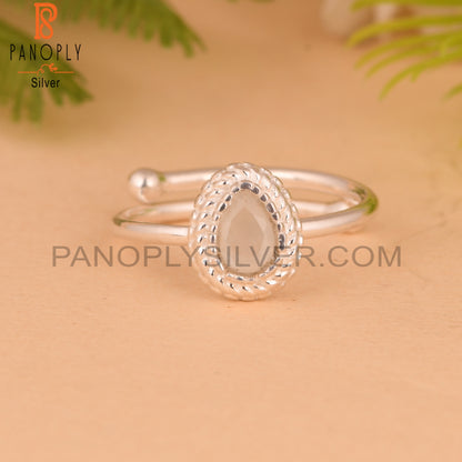 White Moonstone 925 Sterling Silver Ring