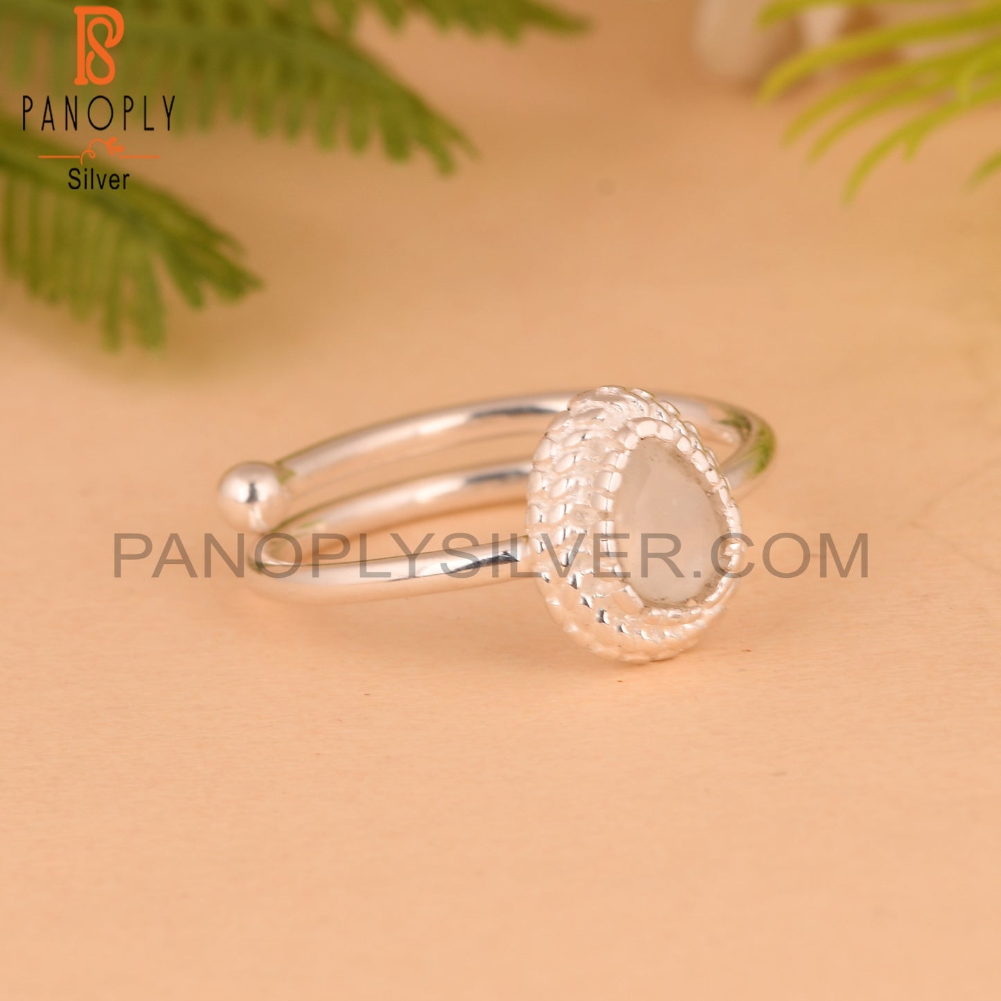 White Moonstone 925 Sterling Silver Ring