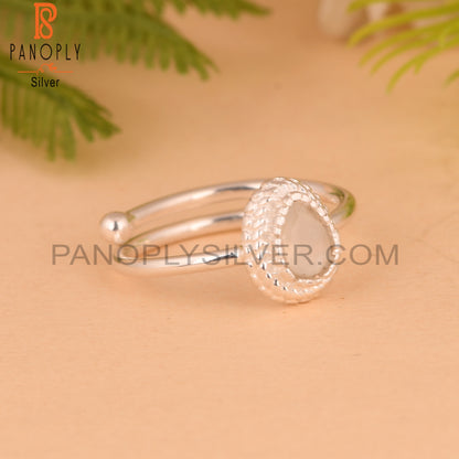 White Moonstone 925 Sterling Silver Ring