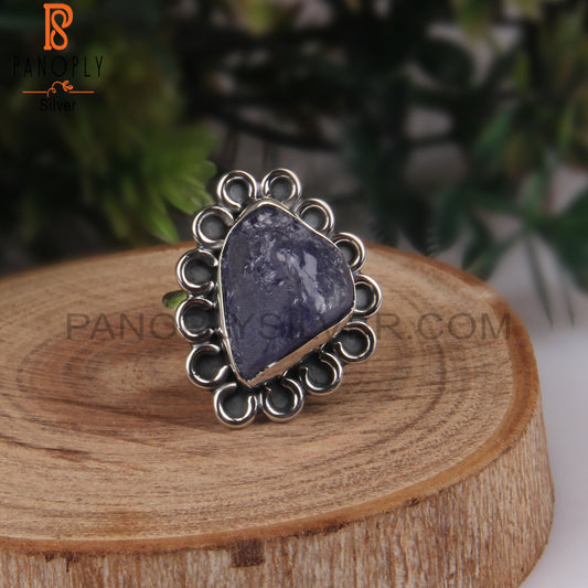 Tanzanite Rough Sterling Silver 925 Engagement Ring