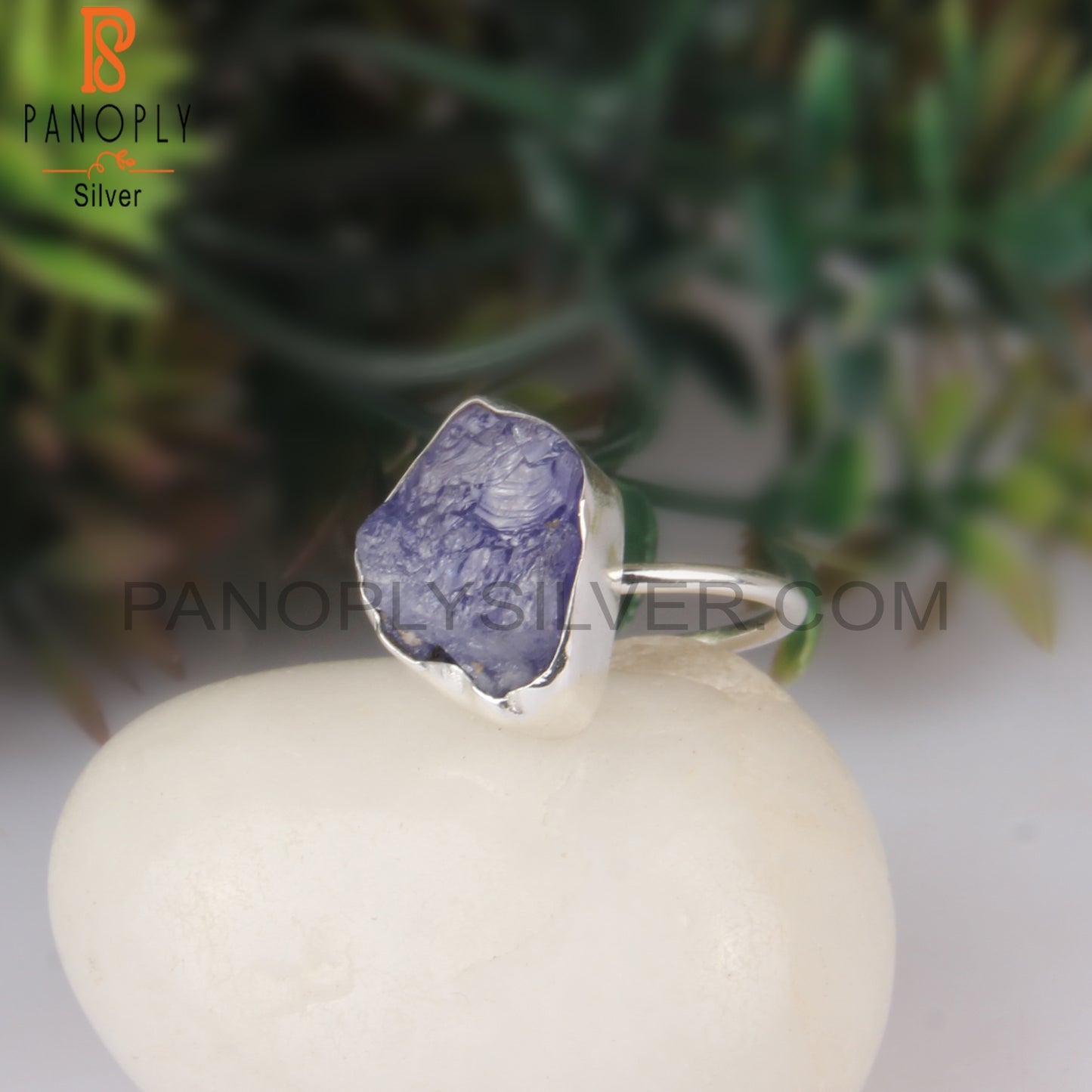 Rough Tanzanite 925 Sterling Silver Simple Ring